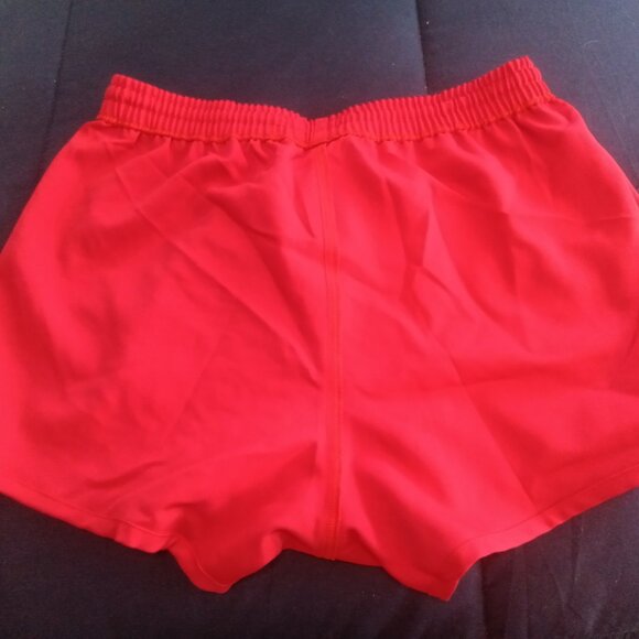 NWT VINTAGE MIZUNO ATHLETIC SHORTS, RED WITH EMBROIDED LOGO, ASIAN SIZE "O" - Picture 2 of 10